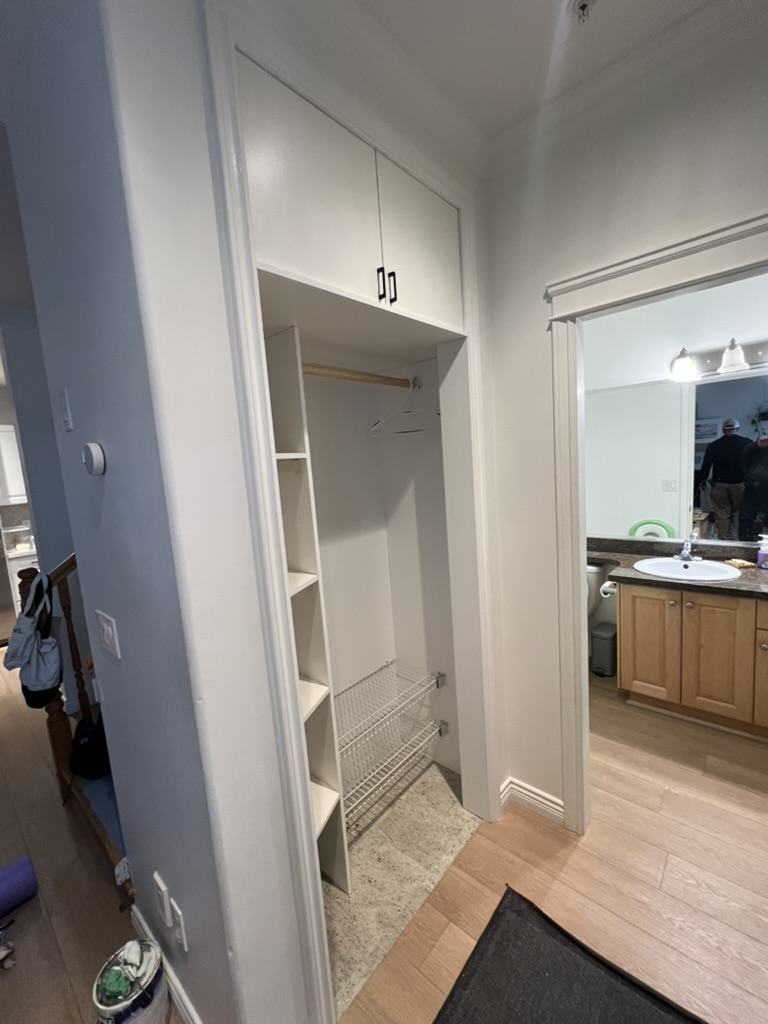 Custom built-in entrance shelving in a Vancouver home