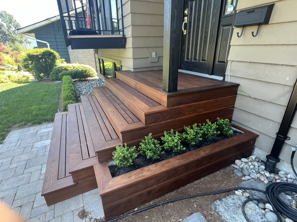 Ipe exterior stair construction in North Vancouver