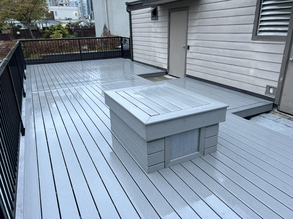 Finished rooftop deck build in Yaletown, Vancouver